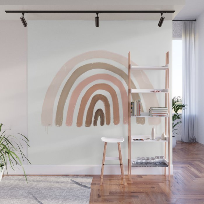 rainbow pink minimalist Wall Mural Gallery Image 1