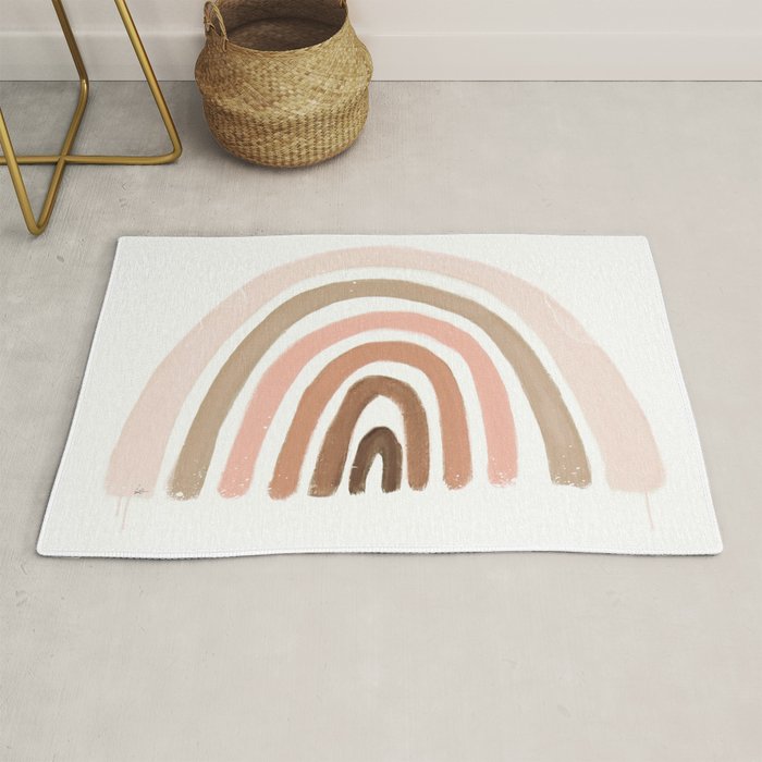 rainbow pink minimalist Rug Gallery Image 1