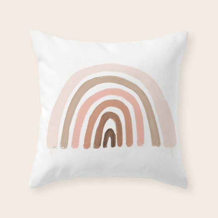 rainbow pink minimalist Throw Pillow Gallery Image 6