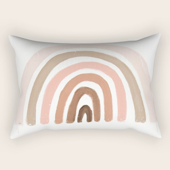 rainbow pink minimalist Rectangular Pillow Gallery Image 2