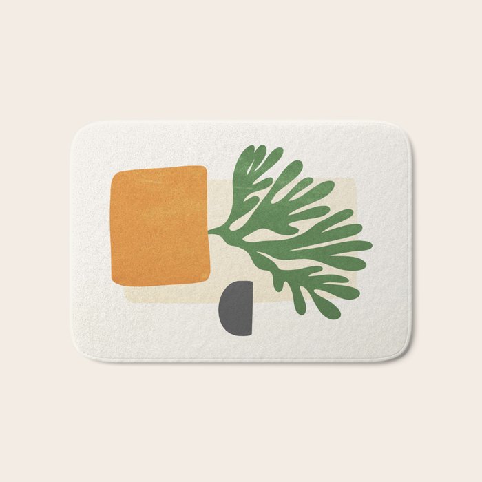 Bronze Vase & Leaves: Matisse Edition | Mid Century Series Bath Mat Gallery Image 1