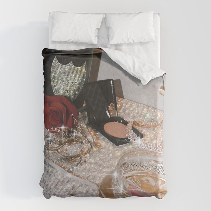 GIRLS PARTY - aesthetic glitter collage art work, weekend vibes, glamour and chick , luxury vibes. Duvet Cover Gallery Image 1