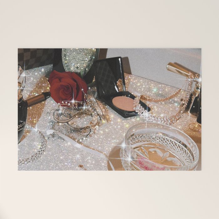 GIRLS PARTY - aesthetic glitter collage art work, weekend vibes, glamour and chick , luxury vibes. Welcome Mat Gallery Image 1