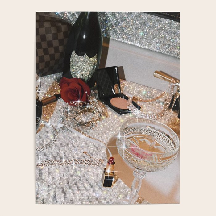 GIRLS PARTY - aesthetic glitter collage art work, weekend vibes, glamour and chick , luxury vibes. Poster Gallery Image 1