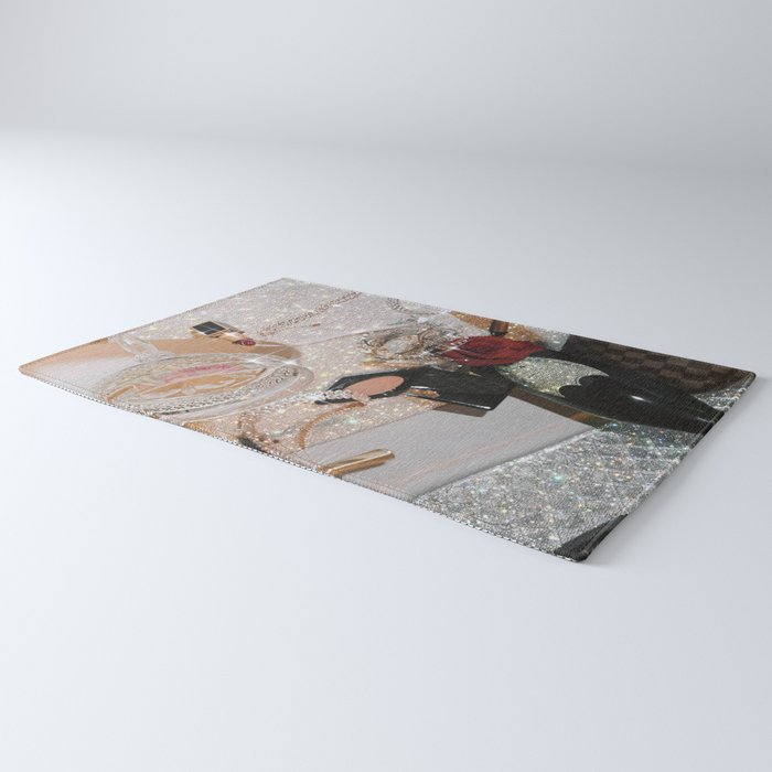 GIRLS PARTY - aesthetic glitter collage art work, weekend vibes, glamour and chick , luxury vibes. Rug Gallery Image 3