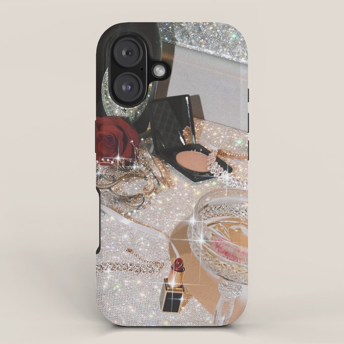 GIRLS PARTY - aesthetic glitter collage art work, weekend vibes, glamour and chick , luxury vibes. iPhone Case Gallery Image 1