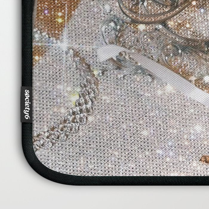 GIRLS PARTY - aesthetic glitter collage art work, weekend vibes, glamour and chick , luxury vibes. Laptop Sleeve Gallery Image 3