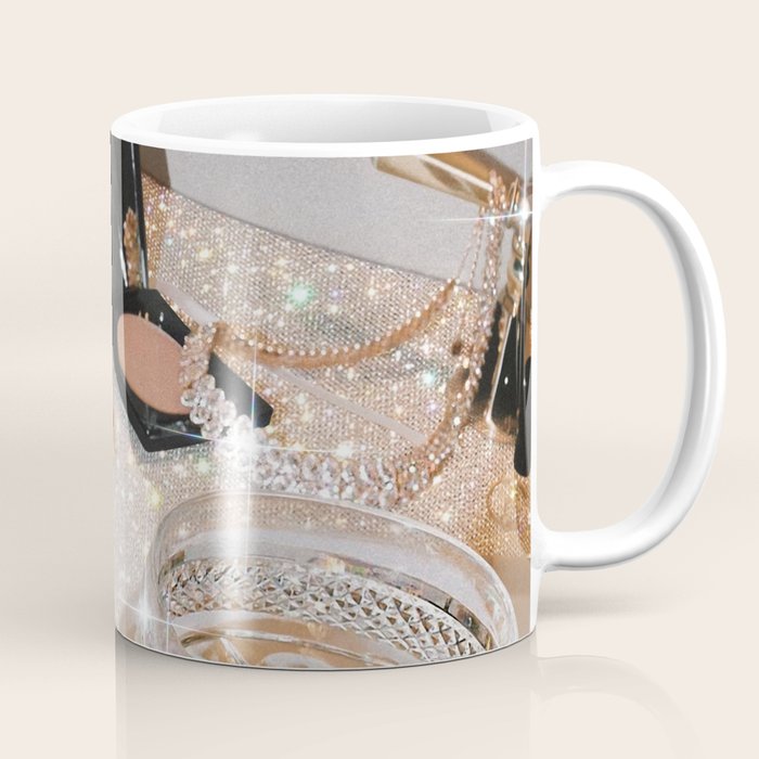 GIRLS PARTY - aesthetic glitter collage art work, weekend vibes, glamour and chick , luxury vibes. Coffee Mug Gallery Image 1