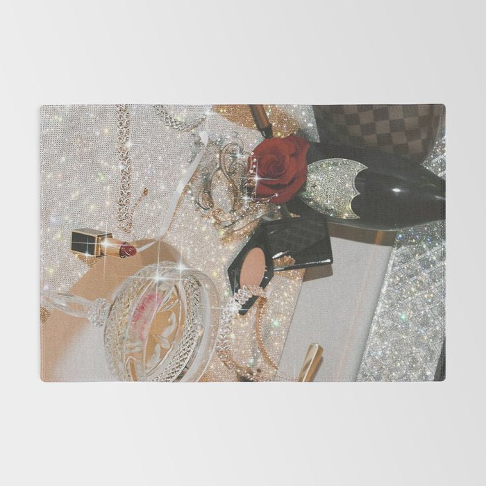 GIRLS PARTY - aesthetic glitter collage art work, weekend vibes, glamour and chick , luxury vibes. Rug Gallery Image 2
