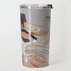 GIRLS PARTY - aesthetic glitter collage art work, weekend vibes, glamour and chick , luxury vibes. Travel Mug Gallery Image 2