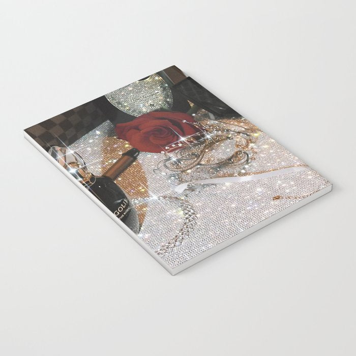 GIRLS PARTY - aesthetic glitter collage art work, weekend vibes, glamour and chick , luxury vibes. Notebook Gallery Image 3