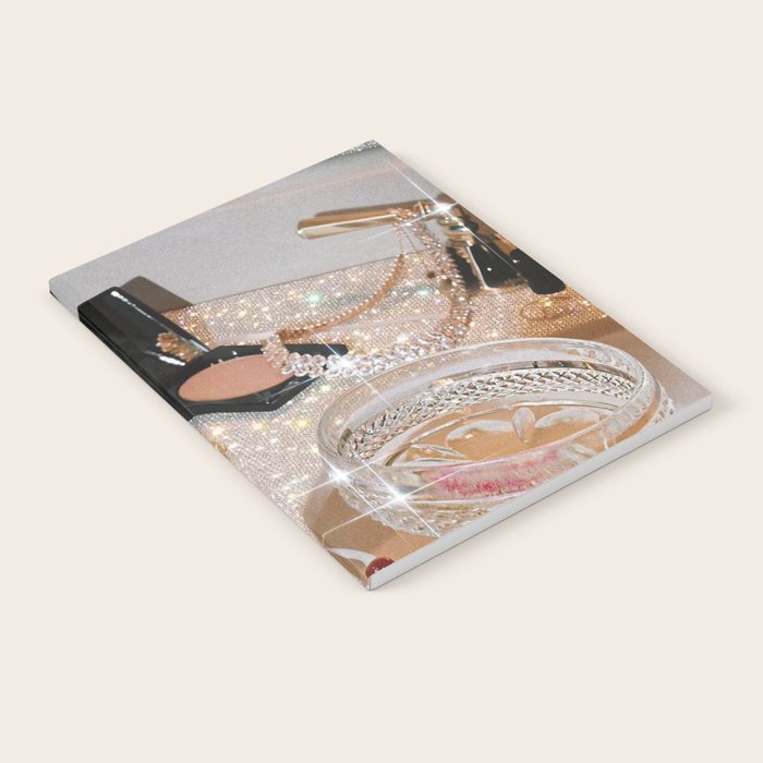 GIRLS PARTY - aesthetic glitter collage art work, weekend vibes, glamour and chick , luxury vibes. Notebook Gallery Image 2