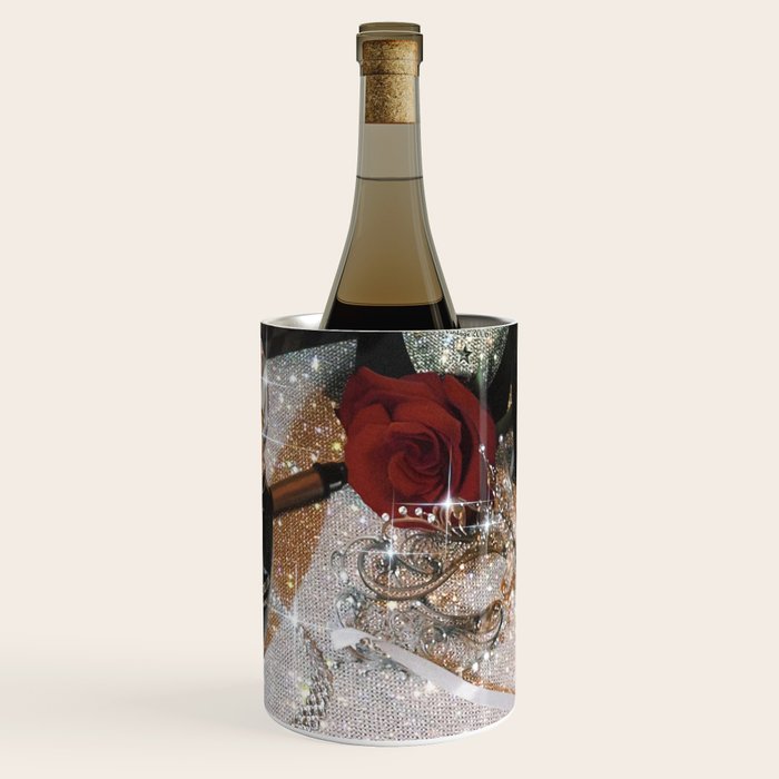 GIRLS PARTY - aesthetic glitter collage art work, weekend vibes, glamour and chick , luxury vibes. Wine Chiller Gallery Image 2