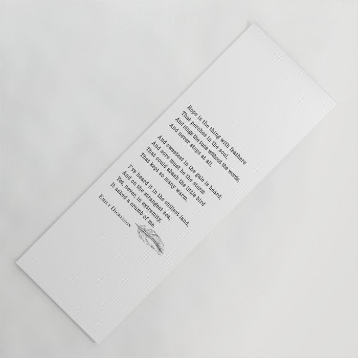 Emily Dickinson Hope is the thing with feathers  Yoga Mat Gallery Image 1