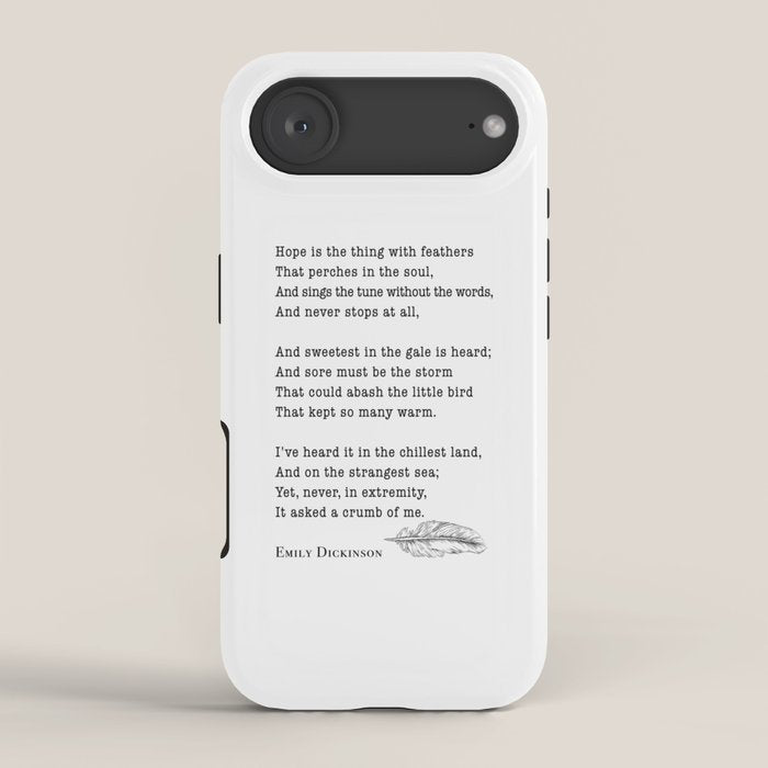 Emily Dickinson Hope is the thing with feathers  iPhone Case Gallery Image 2