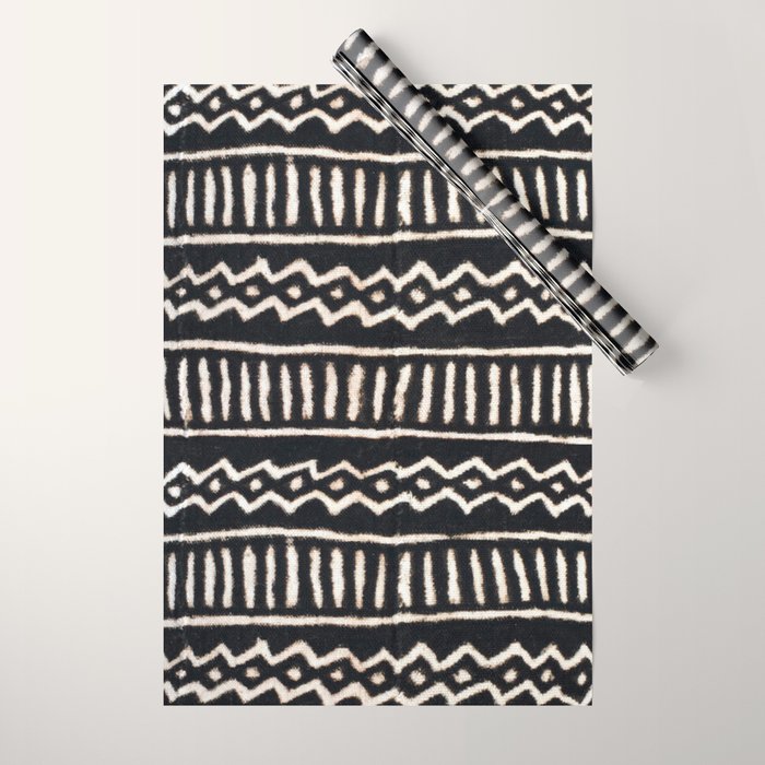 African Vintage Mali Mud Cloth Print Wrapping Paper Gallery Image 1