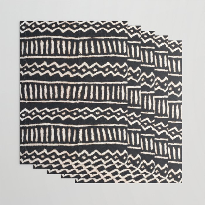 African Vintage Mali Mud Cloth Print Wrapping Paper Gallery Image 3
