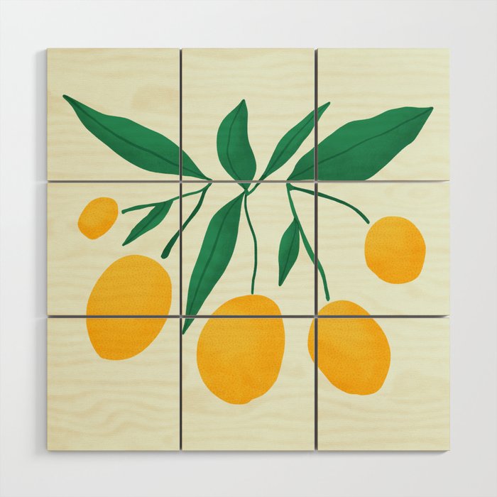 Lemons Branches Wood Wall Art Gallery Image 1