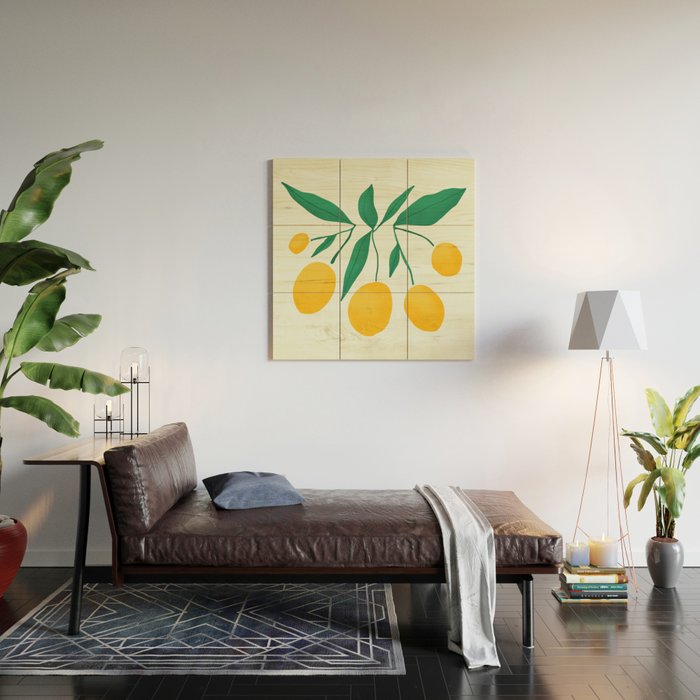 Lemons Branches Wood Wall Art Gallery Image 2