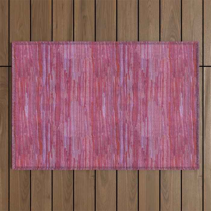 Old Market Textile in Pink Outdoor Rug Gallery Image 1