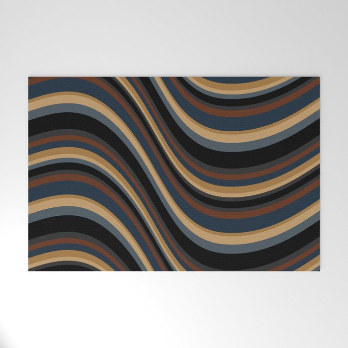 Wavy Stripes V - Dark Vintage  Welcome Mat Gallery Image 1