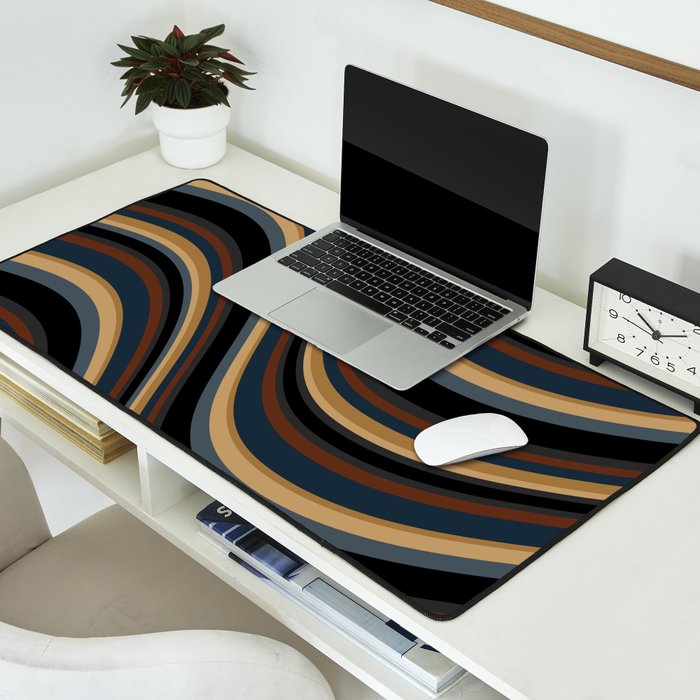 Wavy Stripes V - Dark Vintage  Desk Mat Gallery Image 2