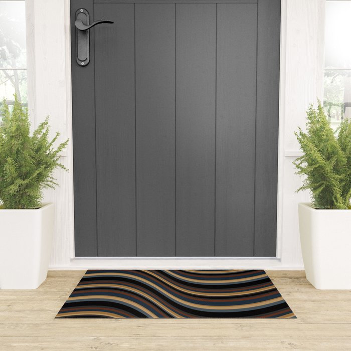 Wavy Stripes V - Dark Vintage  Welcome Mat Gallery Image 3