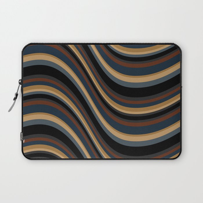 Wavy Stripes V - Dark Vintage  Laptop Sleeve Gallery Image 1