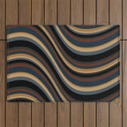 Wavy Stripes V - Dark Vintage  Outdoor Rug Gallery Image 1