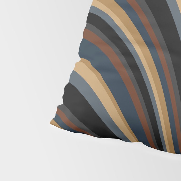 Wavy Stripes V - Dark Vintage  Pillow Sham Gallery Image 4