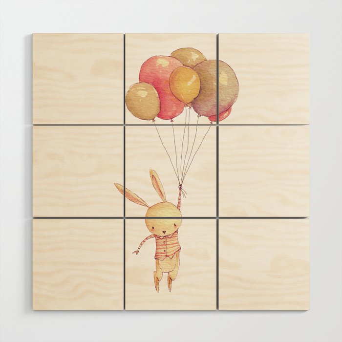 Flying Bunny Wood Wall Art Gallery Image 1