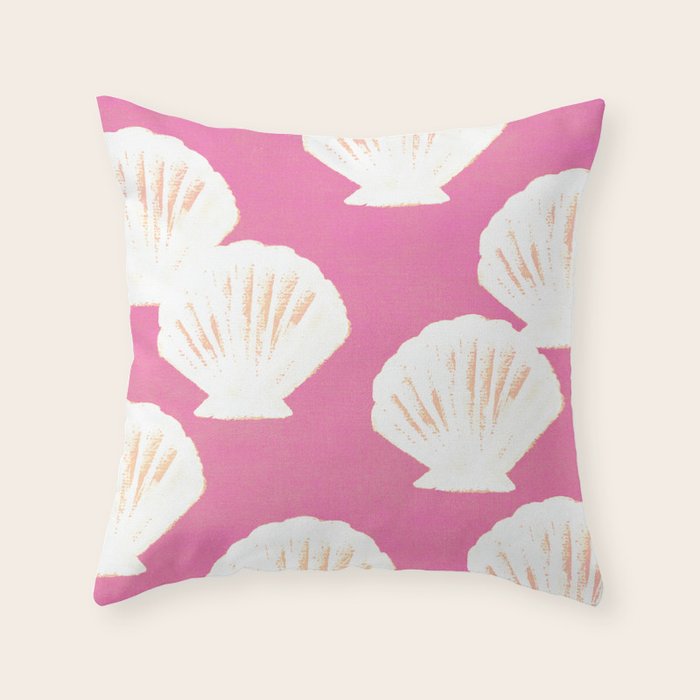 Pink Shells Pattern Throw Pillow Gallery Image 6