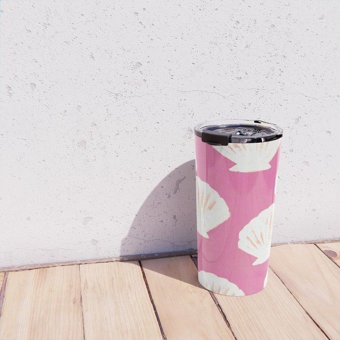 Pink Shells Pattern Travel Mug Gallery Image 4