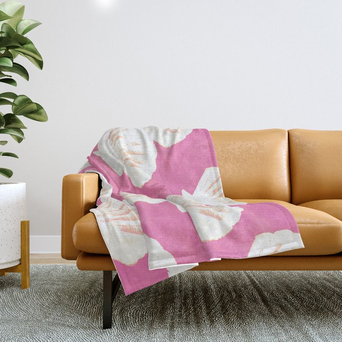 Pink Shells Pattern Throw Blanket Gallery Image 1
