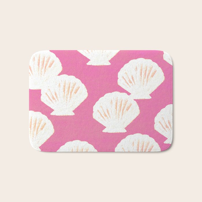 Pink Shells Pattern Bath Mat Gallery Image 1