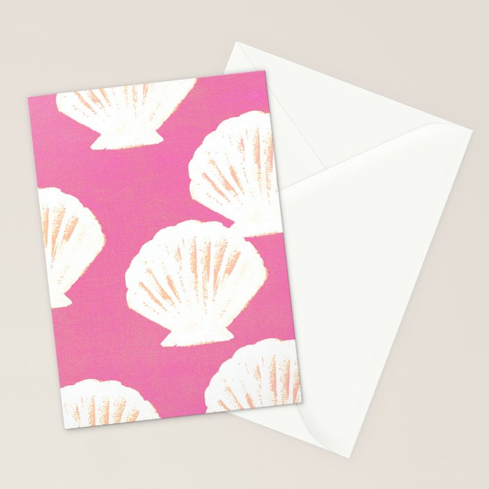 Pink Shells Pattern Stationery Card Gallery Image 2