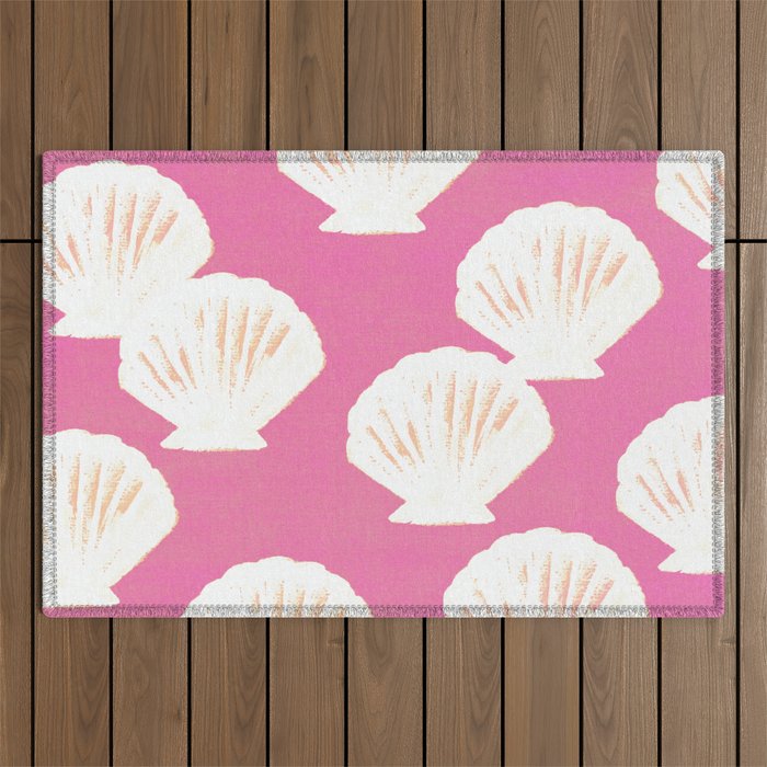 Pink Shells Pattern Outdoor Rug Gallery Image 1
