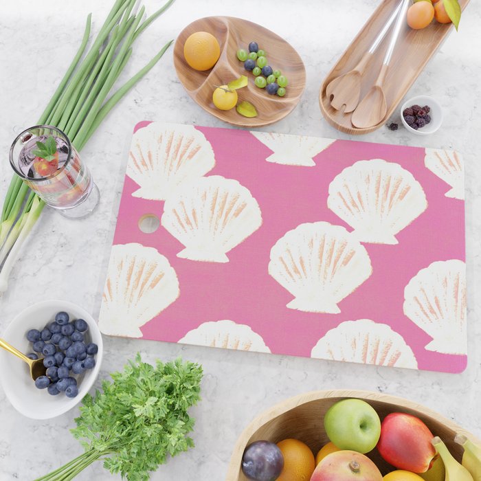 Pink Shells Pattern Cutting Board Gallery Image 2