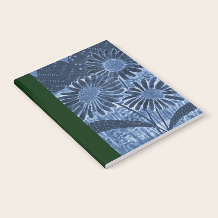 Daisies in Country Field Painting in Navy Blue Notebook Gallery Image 2