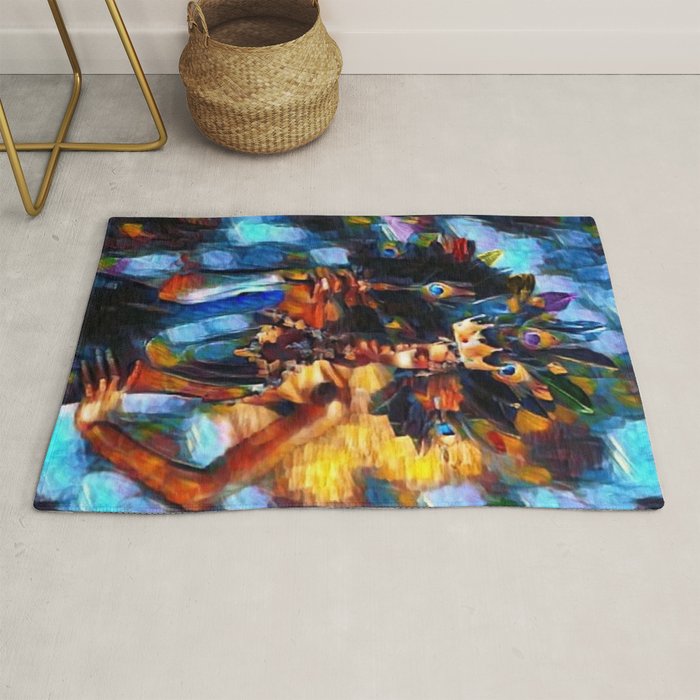 African American 'Amanirenas, Nubian-African Queen' Portrait Rug Gallery Image 1