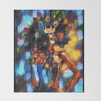 African American 'Amanirenas, Nubian-African Queen' Portrait Throw Blanket Gallery Image 2