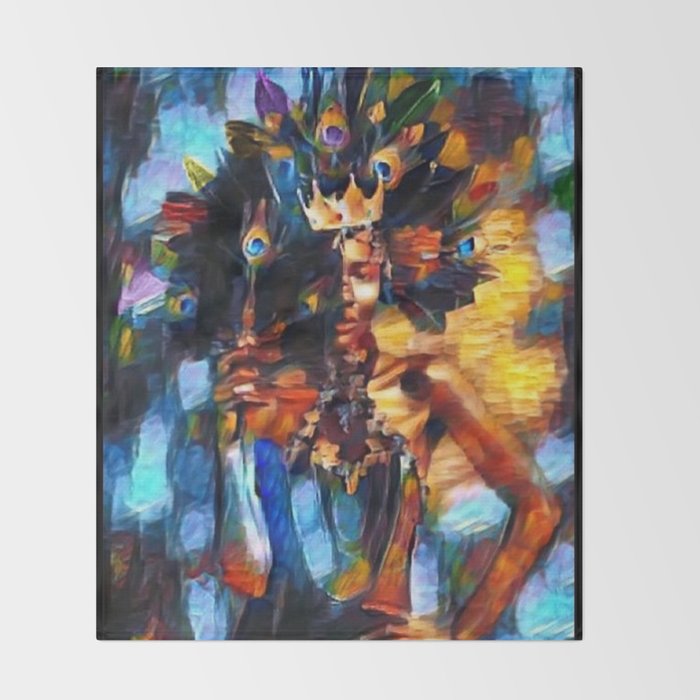 African American 'Amanirenas, Nubian-African Queen' Portrait Throw Blanket Gallery Image 2