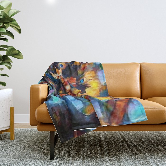 African American 'Amanirenas, Nubian-African Queen' Portrait Throw Blanket Gallery Image 1