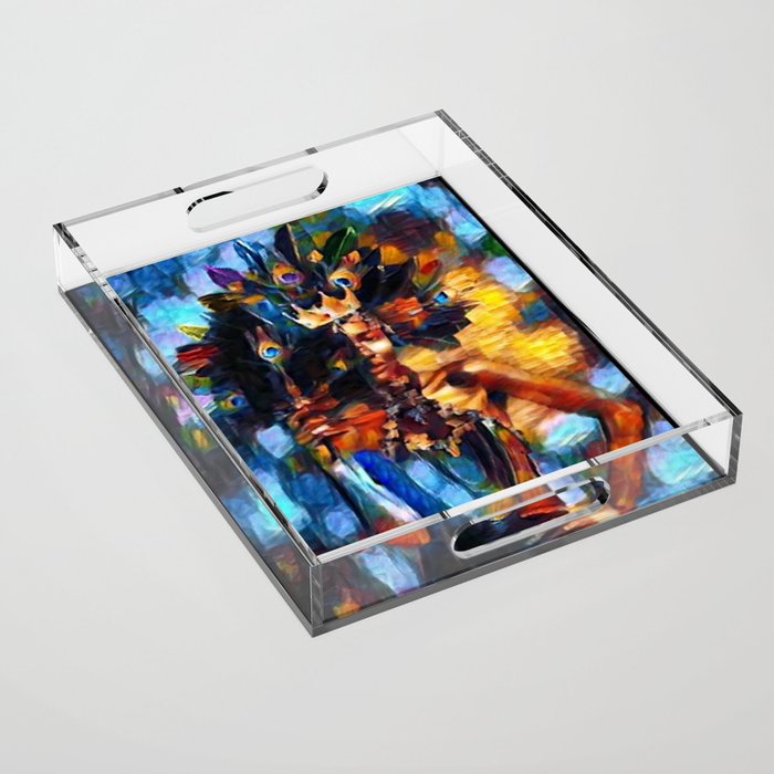 African American 'Amanirenas, Nubian-African Queen' Portrait Acrylic Tray Gallery Image 1
