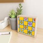 Yellow Happy Face Checkerboard Print Mini Art Print Gallery Image 2