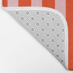 Vertical Stripes Bold Fun Basic Pattern in Orange and Pink Bath Mat Gallery Image 2
