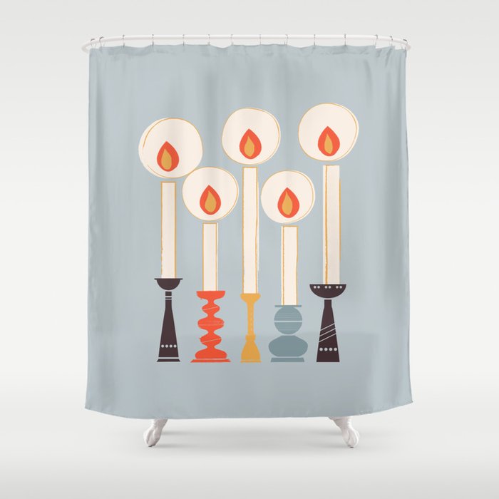 Festive Candles Shower Curtain Gallery Image 1