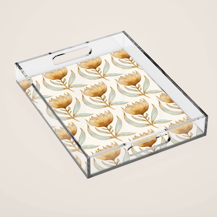 Bohemian Sunflower Pattern Acrylic Tray Gallery Image 1