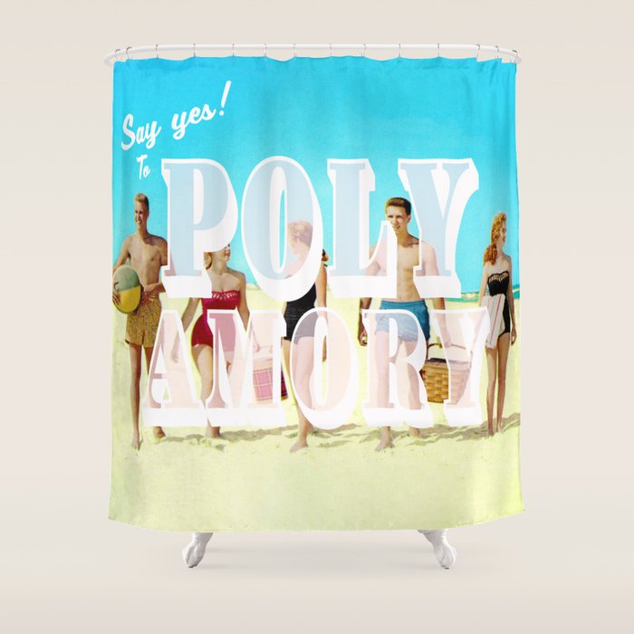 Say yes! To Polyamory Shower Curtain Gallery Image 1