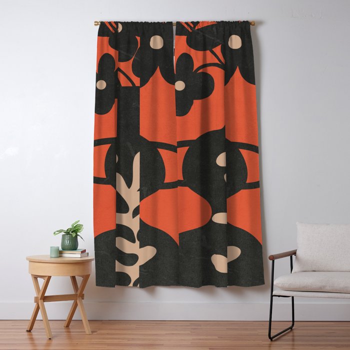 Floral Silhouette 5 Window Curtain Gallery Image 5